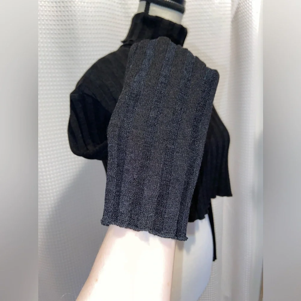 Women’s‎ ZARA ribbed turtleneck long sleeves black crop Top size small - Picture 8 of 12